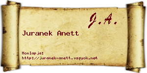 Juranek Anett névjegykártya